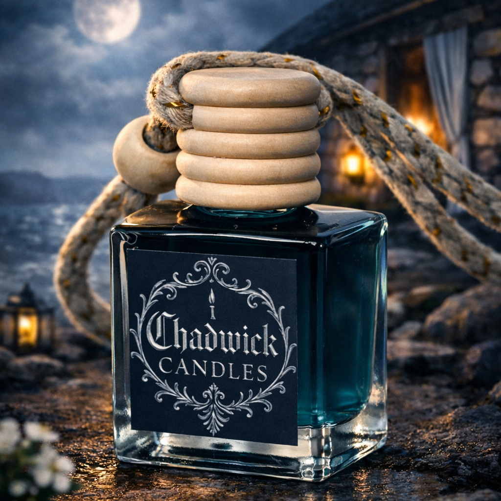 Chadwick Candles candle on a stone surface with a mystical background